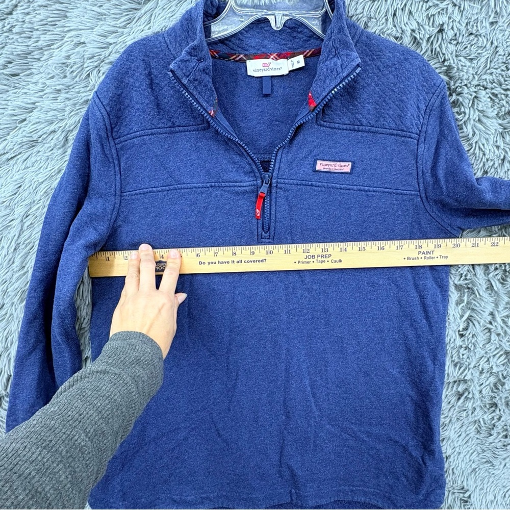 Vineyard Vines Shirt Womens Medium Shep Pullover Quarter Zip Quilted Sweatshirt - Picture 6 of 10